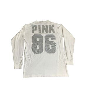 Victoria's Secret Shirt Womens Extra Small White Oversized Silver Bling 86‎ Dog